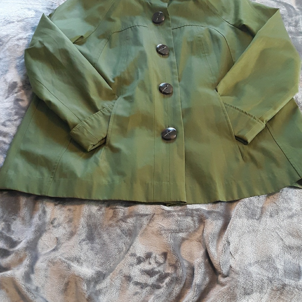 Button-Down Jacket By Gallery,Petite Medium - image 8